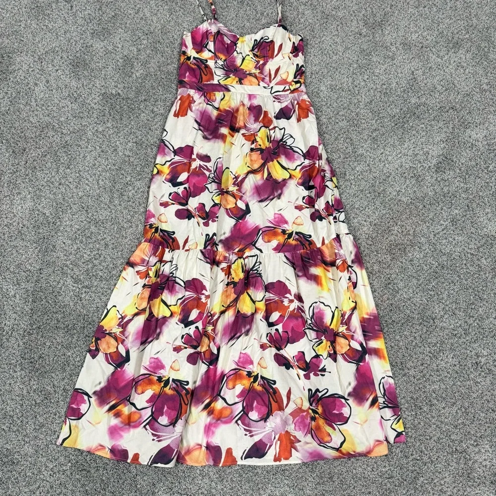 Showpo Floral Print Maxi Midi Cotton Sleeveless Dress Beach Resort Women’s US 6 - Picture 3 of 11